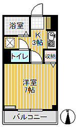 メゾン栄町1 1Kの間取図画像