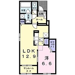アン・ジュール3 1LDKの間取図画像