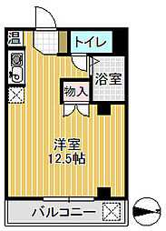 イサロッティ1 ワンルームの間取図画像