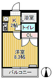 レオパレスとなみ 1Kの間取図画像