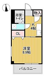 ラポール千代 1Kの間取図画像