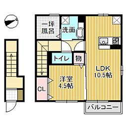 リエゾンシュシュ 1LDKの間取図画像
