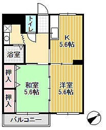 新富コーポ 2Kの間取図画像