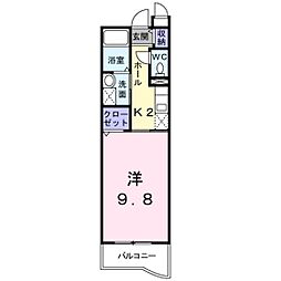 メゾン・ディナスティ 1Kの間取図画像