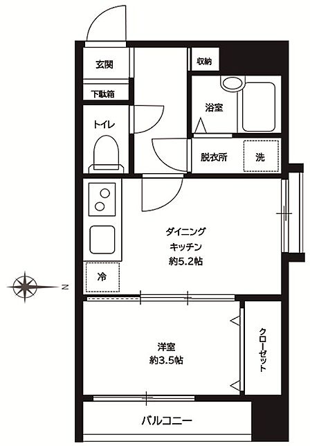 1DK 間取り