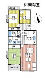 サニーハイツみもみ台B 3LDKの間取図画像