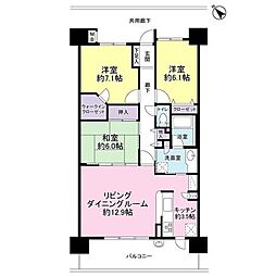 グリーンハイツ八千代7番館 3LDKの間取図画像