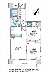 リーデンススクエア千葉 2LDKの間取図画像