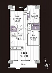 アネシス・ユーカリが丘 3LDKの間取図画像