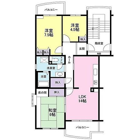 3LDK 間取り