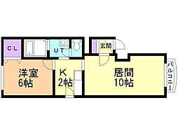 ヴィラ・マーレ 1LDKの間取図画像