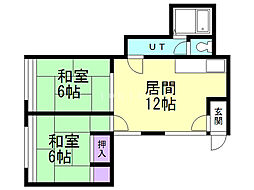 サンハイム 2LDKの間取図画像