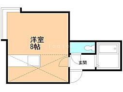 AMS新富A ワンルームの間取図画像
