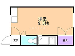 コーポはまなす ワンルームの間取図画像