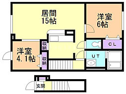 K・Sヴィラ3 2LDKの間取図画像
