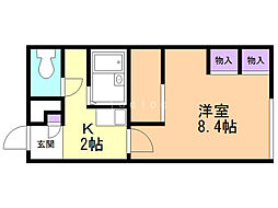 レオパレスサザンヒルズ佳基 1Kの間取図画像