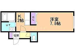 ウエスティン小樽 1Kの間取図画像