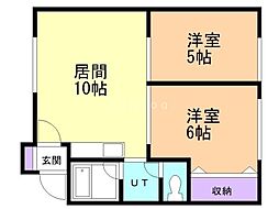 パステルハイツ 2LDKの間取図画像
