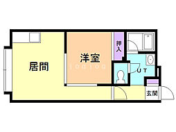 ヴレッヂ一番丘 1DKの間取図画像