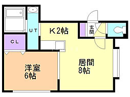ラ・シルフィード 1LDKの間取図画像