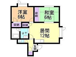 ハイツことぶき 2LDKの間取図画像