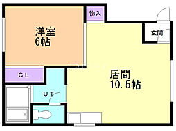 マージュ春日台 1LDKの間取図画像