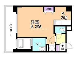 オタルベイサイドシティ7 1Kの間取図画像