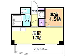 ONOレジデンス南小樽 1LDKの間取図画像
