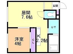 グラード小樽 1LDKの間取図画像