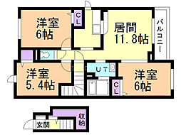 イルミオ1 3LDKの間取図画像