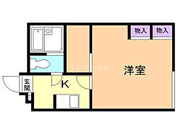 レオパレス桜景 1Kの間取図画像