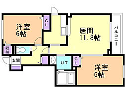 イルミオ1 2LDKの間取図画像