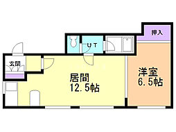 エメロード・入船 1LDKの間取図画像