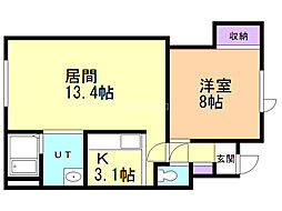 ウェルスヒルズ 1LDKの間取図画像
