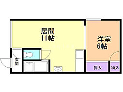 シティーコート 1LDKの間取図画像