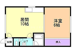 シティ富岡 1LDKの間取図画像