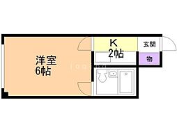 ウエスト・ナカハシ 1Kの間取図画像