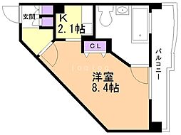 ヴィスタ東雲 1Kの間取図画像