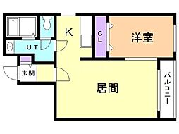 打矢ビル 1LDKの間取図画像