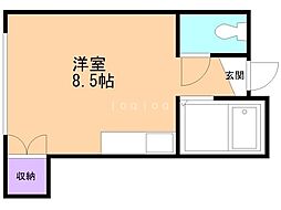 商大アビタシオン ワンルームの間取図画像
