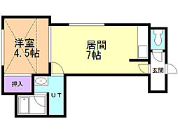 サンジェーヌイナホ 1DKの間取図画像