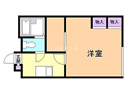 レオパレス花園3 1Kの間取図画像