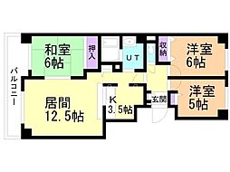 朝日プラザ小樽潮陵西 3LDKの間取図画像