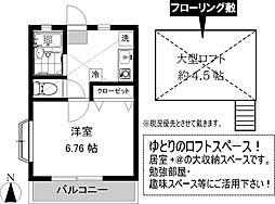 シャローム湘南 1Kの間取図画像