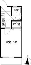 ラベンダー湘南3 1Kの間取図画像