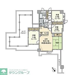 セレナハイム八千代中央 8階3LDKの間取り