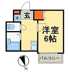 クラリティ稲毛 3階1Kの間取り