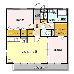 セジュール山の根 2LDKの間取図画像