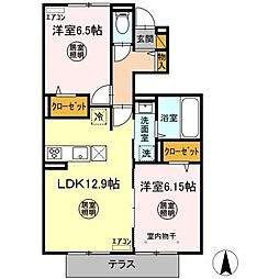 メゾン・ソレイユ2 2LDKの間取図画像