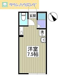 ケンジントンミューズ ワンルームの間取図画像
